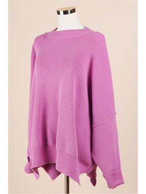 Sz M VICI Orchid Elouise Heavyweight Knit Oversized Pullover Crewneck Sweater